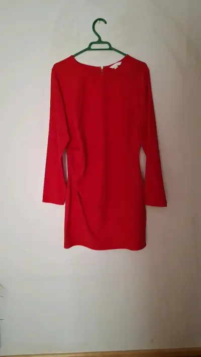 Vestido rojo de manga larga H&M talla L - miniatura 1