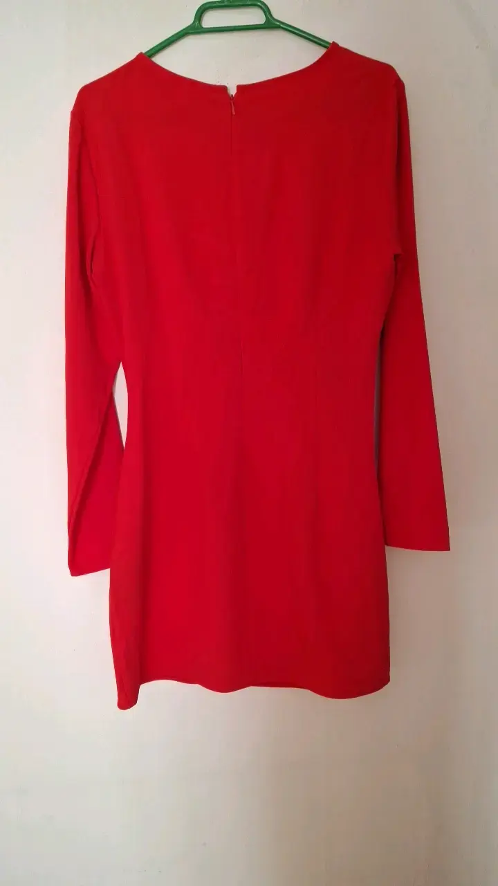 Vestido rojo de manga larga H&M talla L - 2