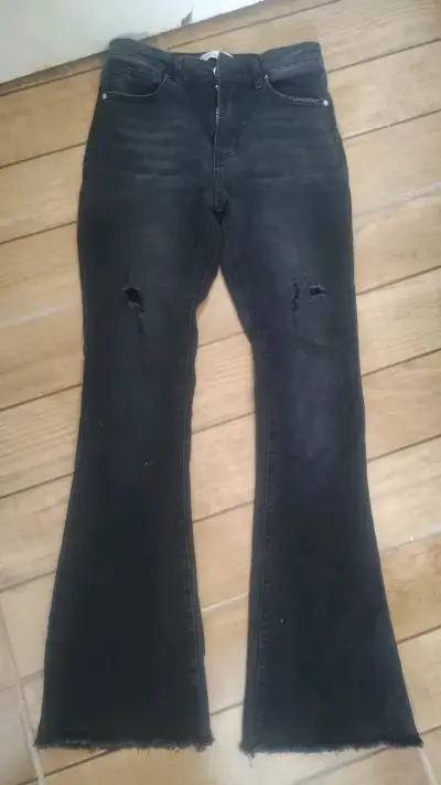 Jeans acampanados negros para niños talla 14 - miniatura 1