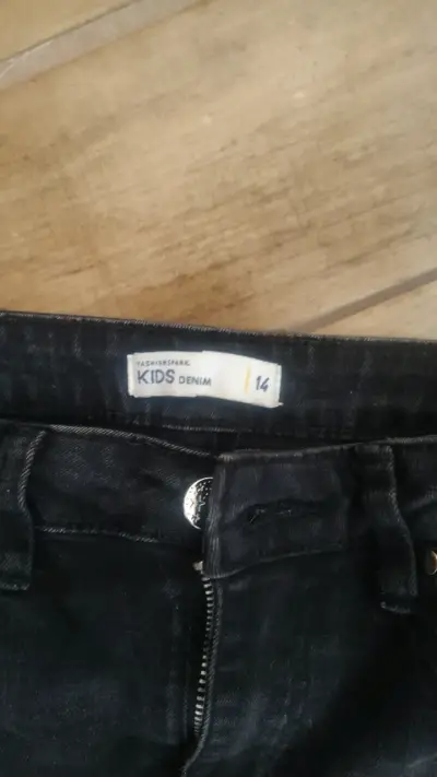 Jeans acampanados negros para niños talla 14 - miniatura 2