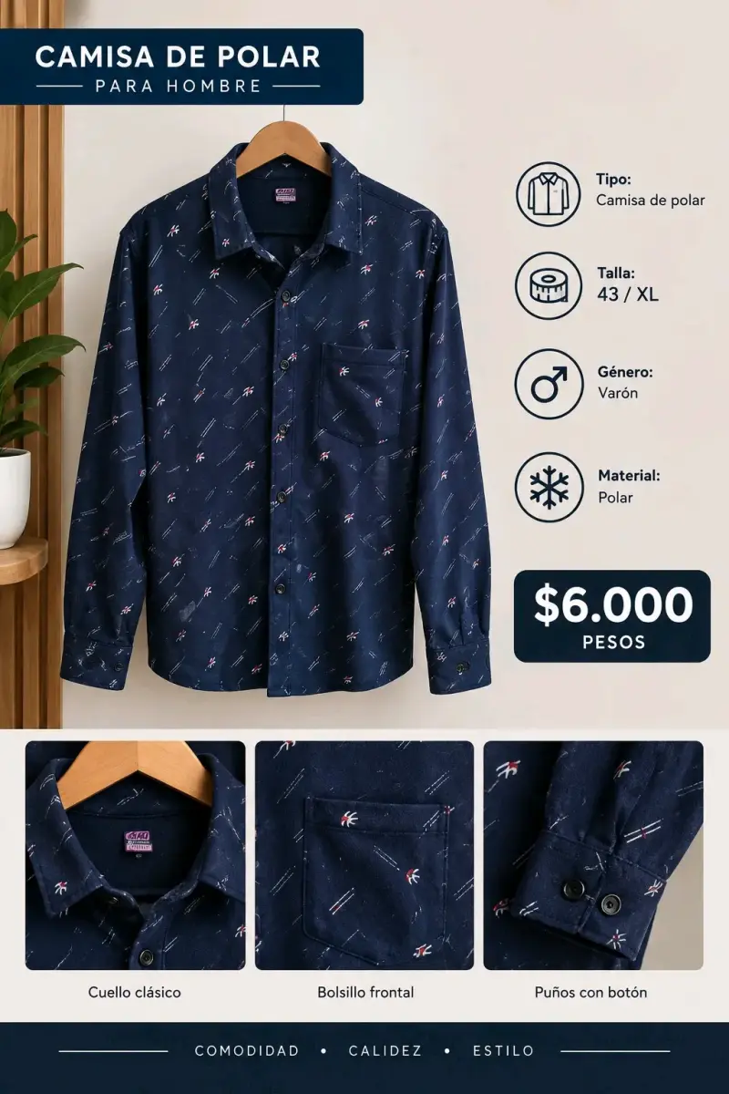 Camisa de polar para hombre talla XL