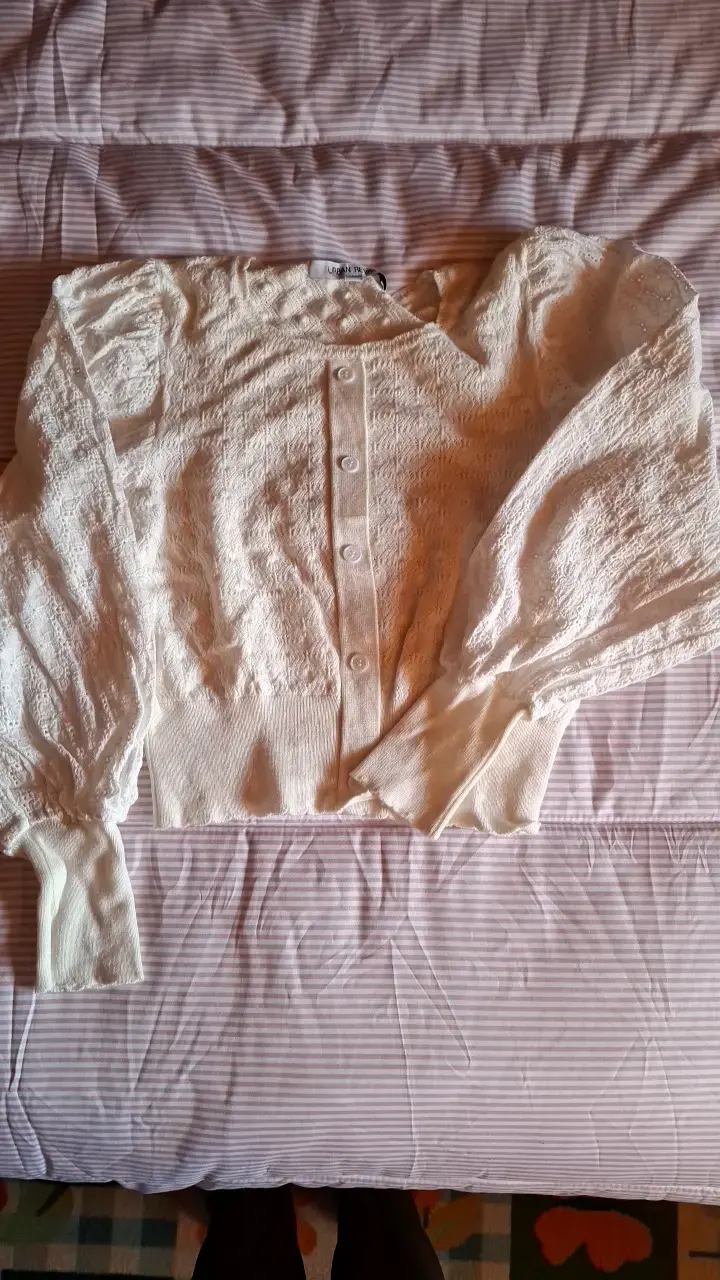 Cardigan de encaje blanco para mujer