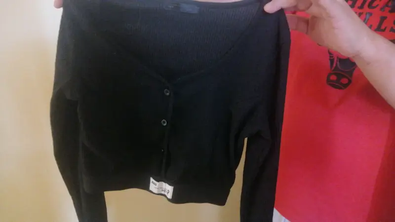Cardigan negro de punto para mujer