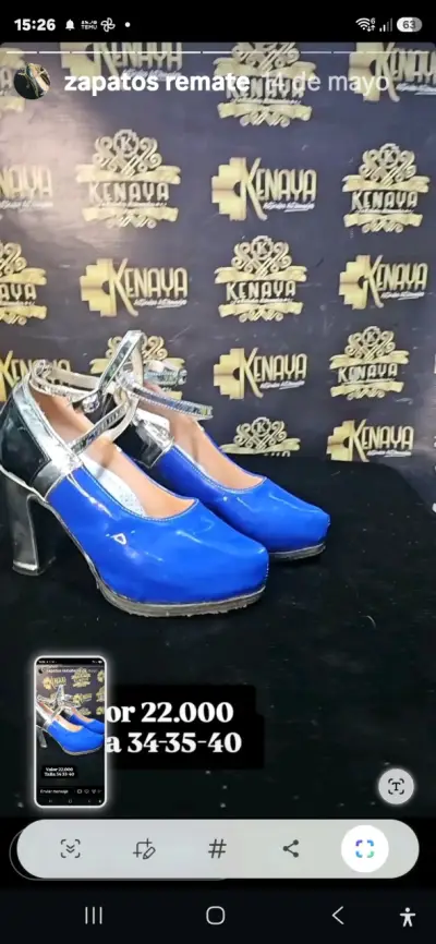 Zapatos de Tacón Azul y Plateado  caporal - miniatura 1
