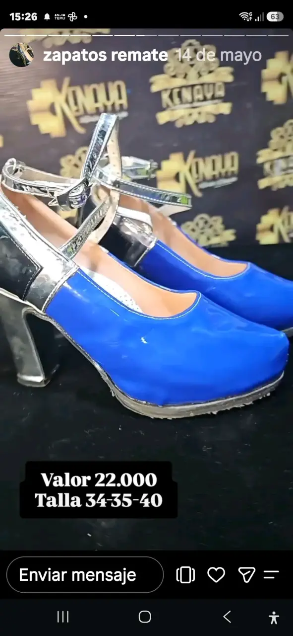 Zapatos de Tacón Azul y Plateado caporal - 2