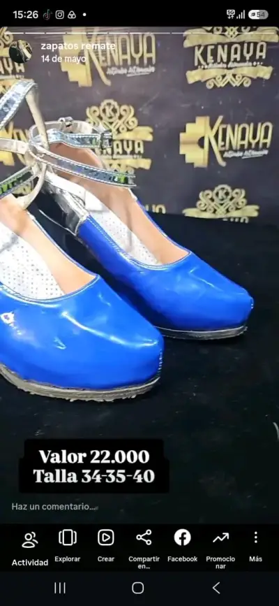 Zapatos de Tacón Azul y Plateado  caporal - miniatura 3