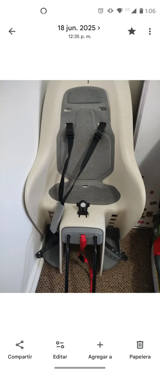 Silla de bicicleta para niños con arnés