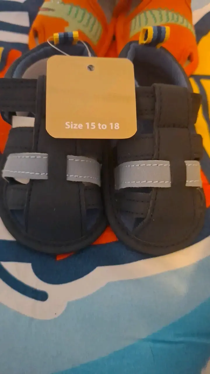 Sandalias para niños colores azul y naranja - 3