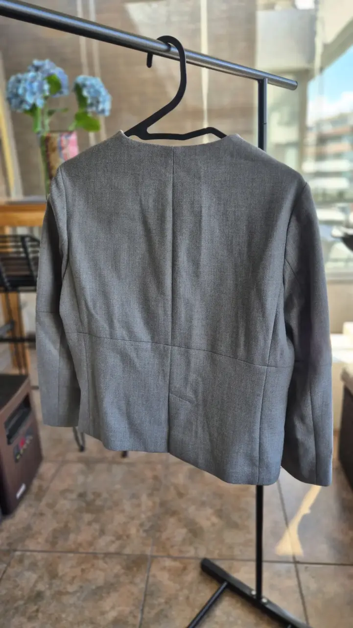 Blazer gris para mujer Zara Basic - 2