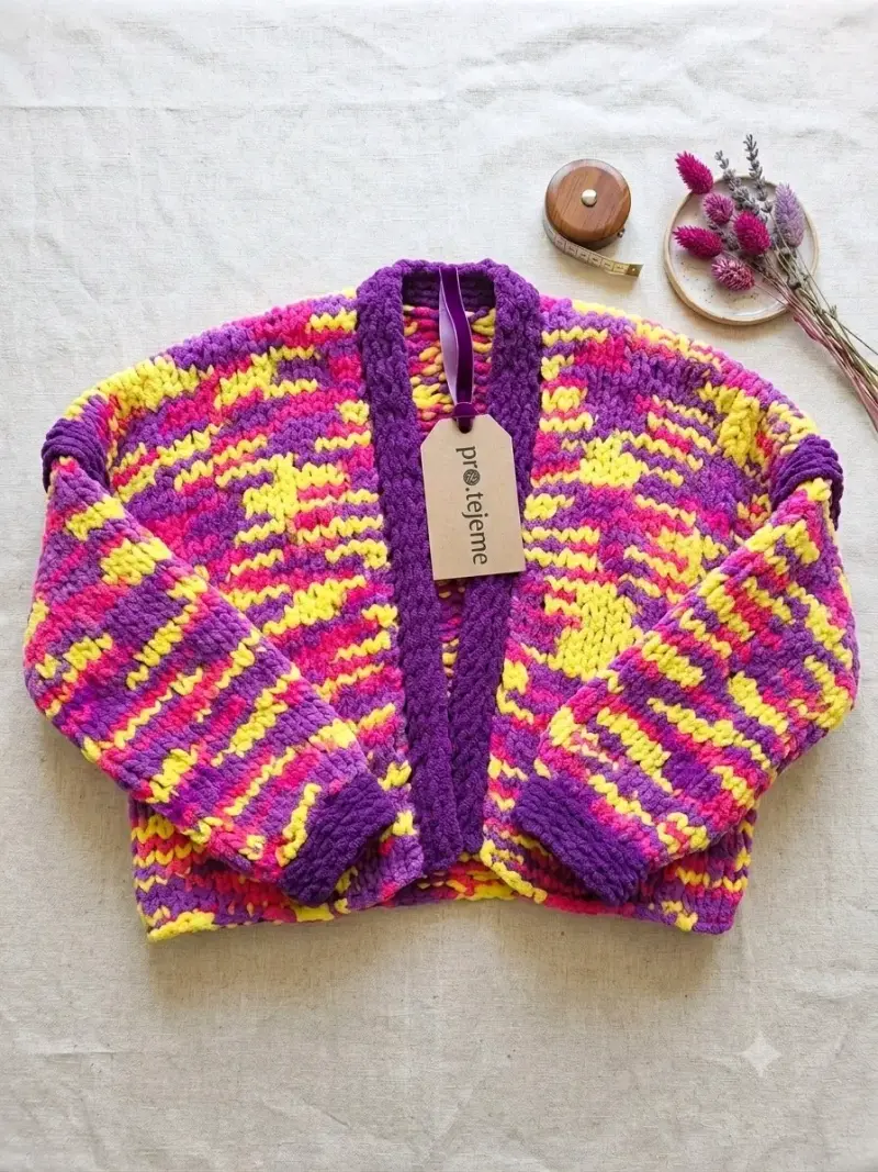 Cardigan de lana multicolor - 1