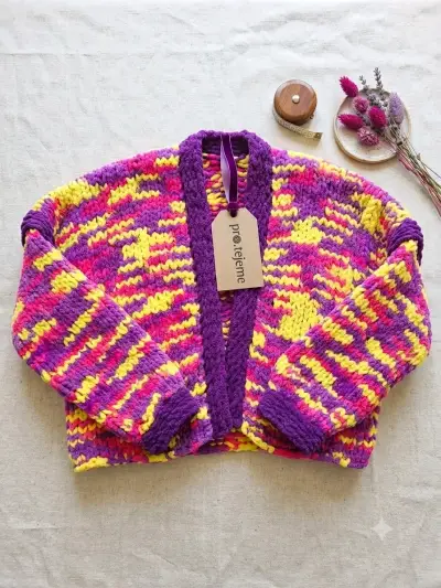 Cardigan de lana multicolor - miniatura 1