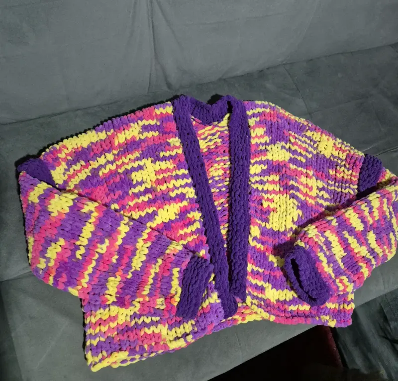 Cardigan de lana multicolor - 2