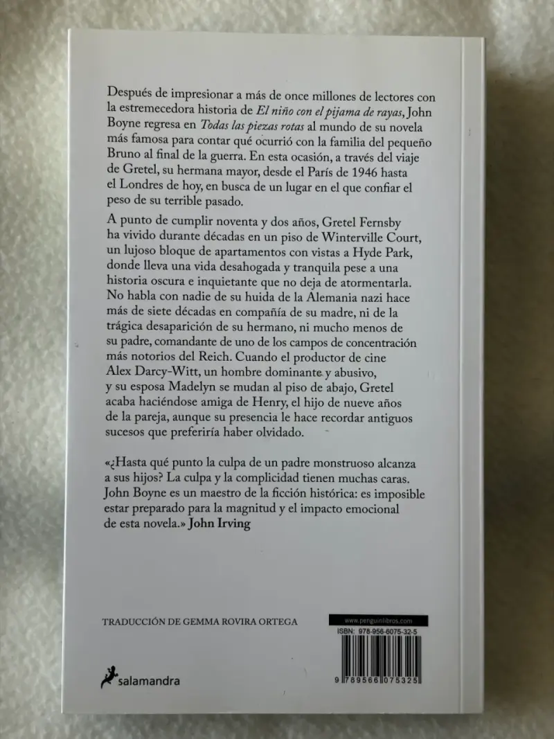 Libro 'Todas las piezas rotas' de John Boyne - 2