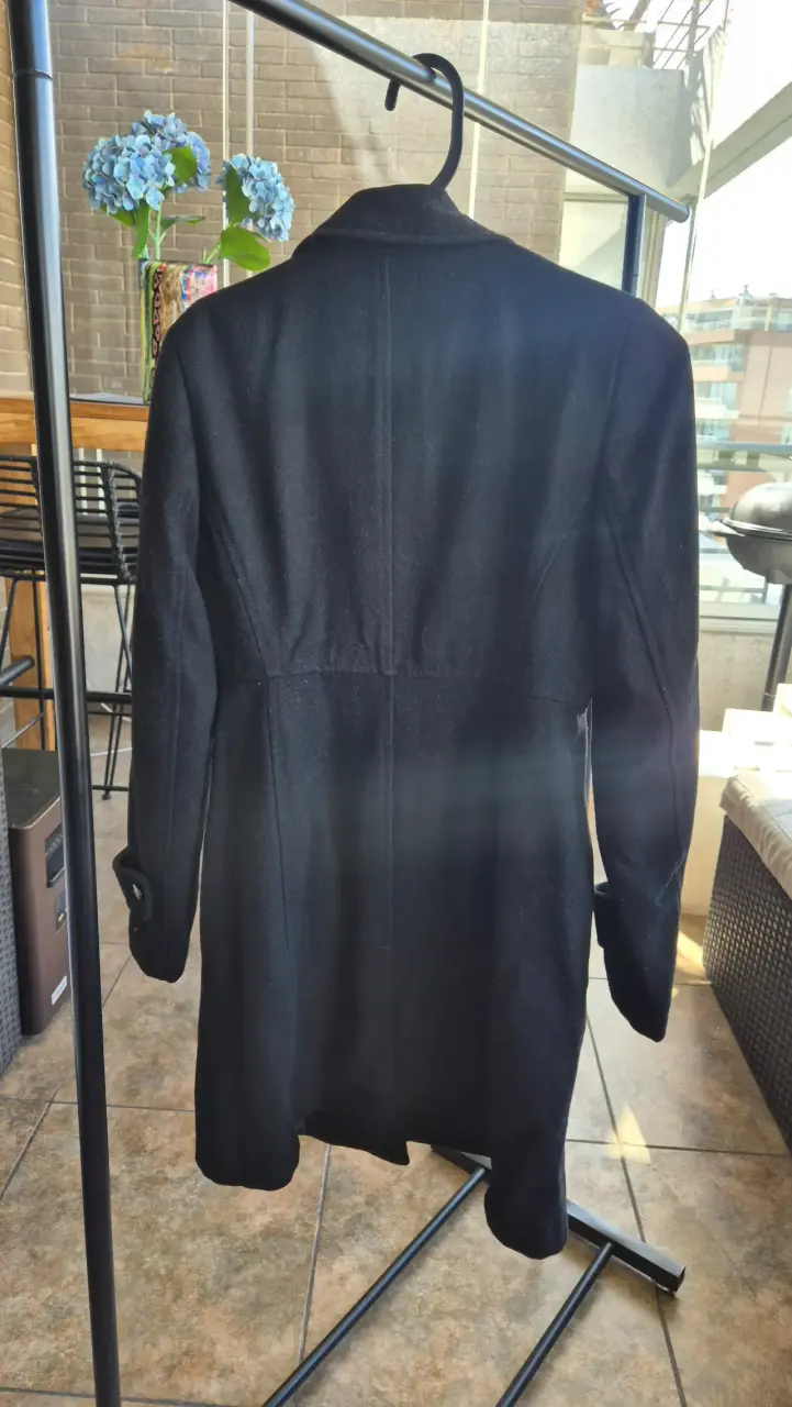 Abrigo negro de lana Zara Basic - 2