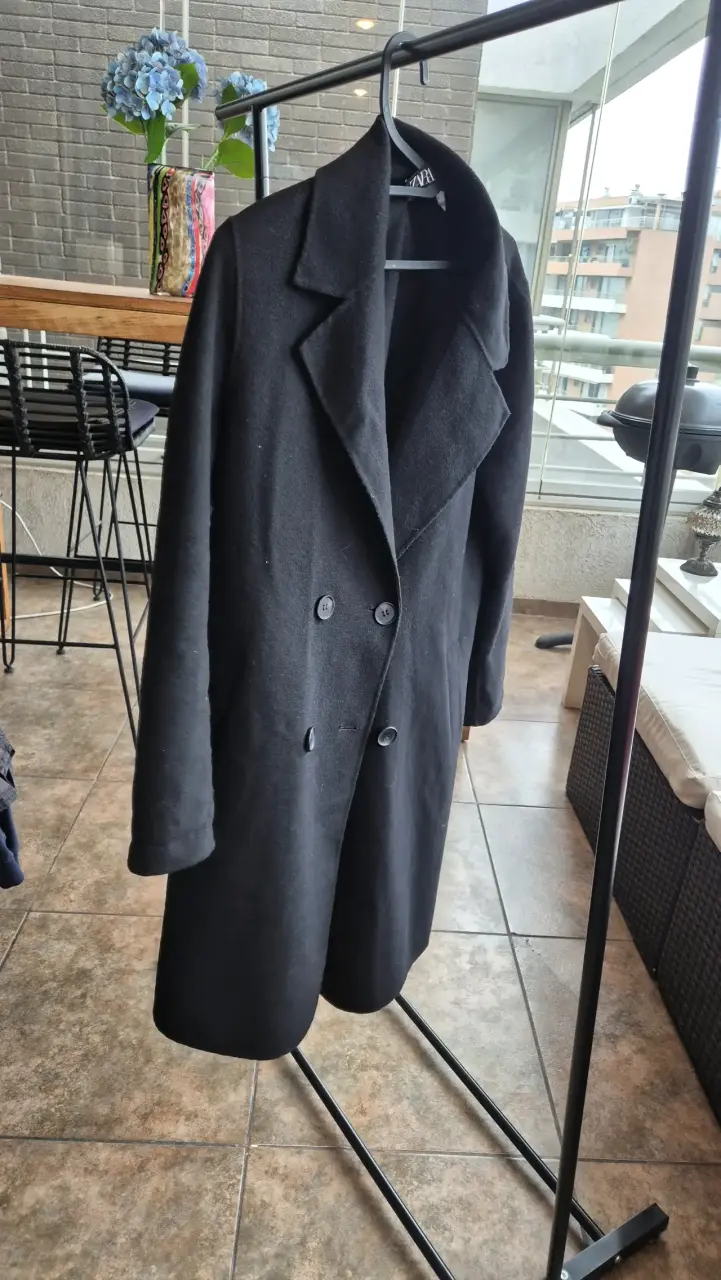 Abrigo negro de lana Zara para mujer - 4