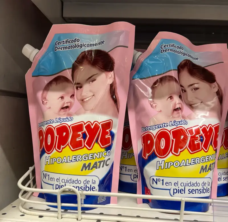 Detergente Líquido Popeye Hipoalergénico Matic 1L - 2