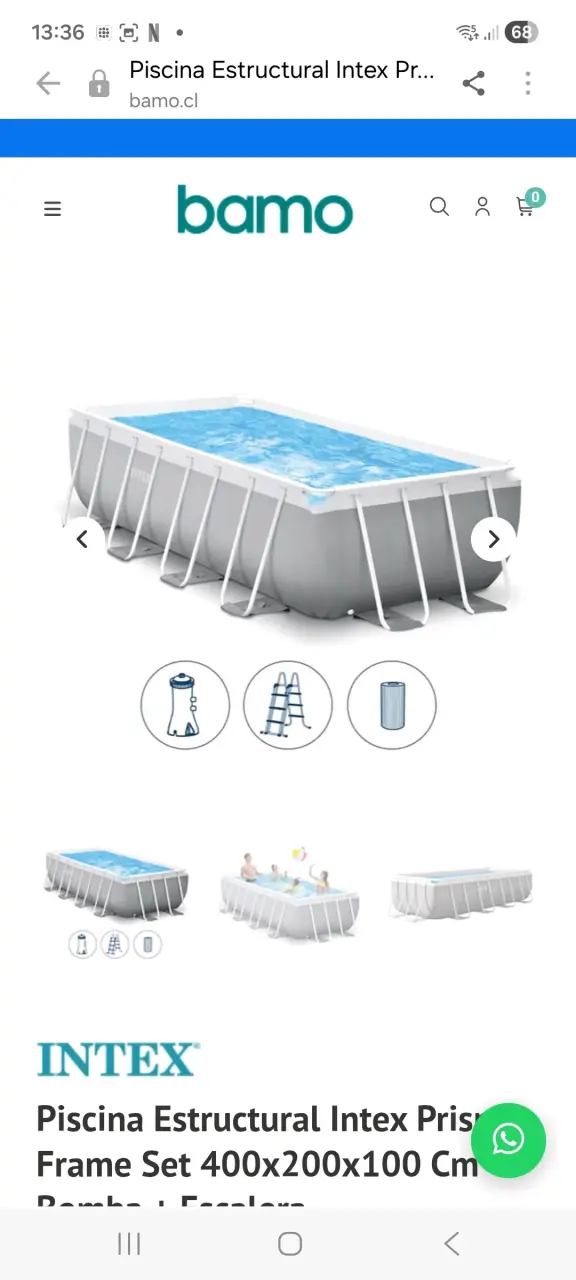 Piscina estruct Intex Prism Frame 400x200x100 c