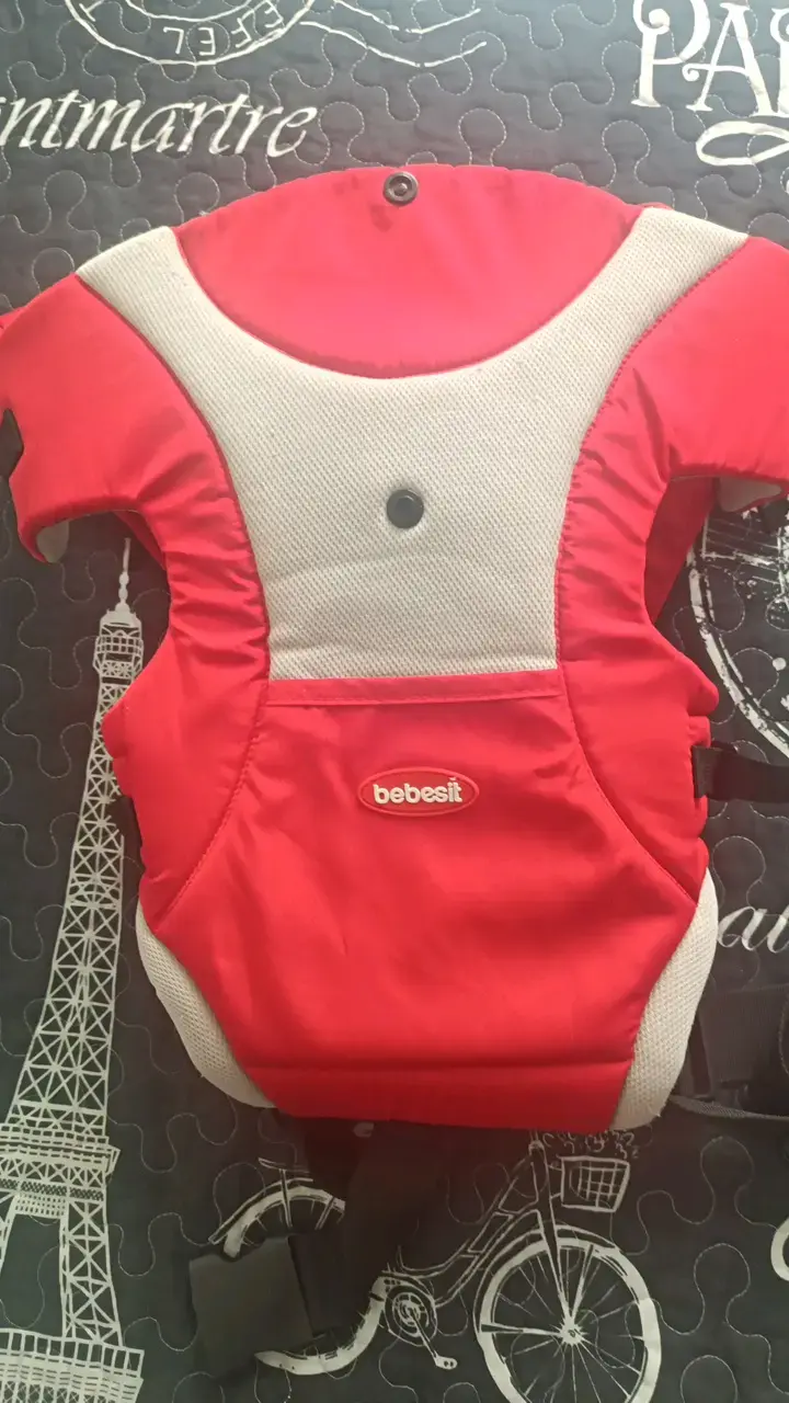 Mochila Porta Bebé Bebesit Roja Cómoda - 4