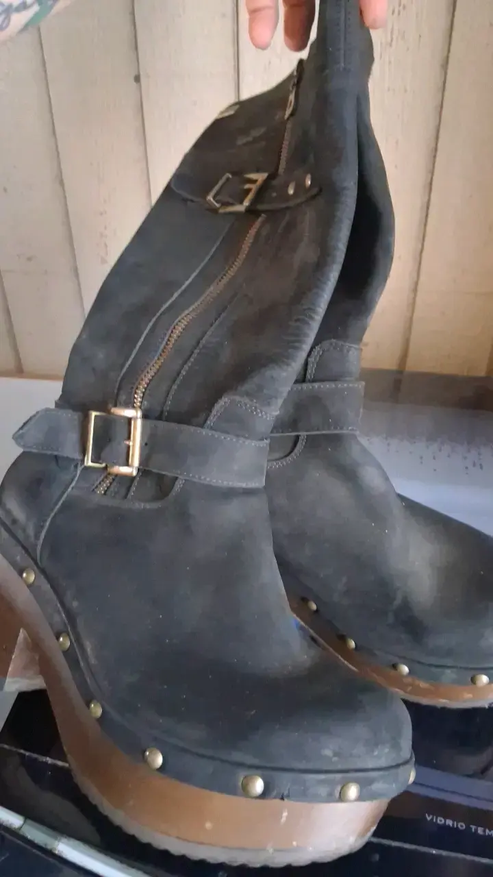 Botines de cuero negro con plataforma Kolbe - 2