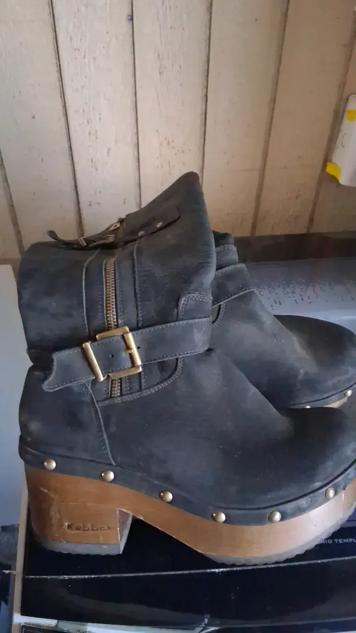 Botines de cuero negro con plataforma Kolbe - 3
