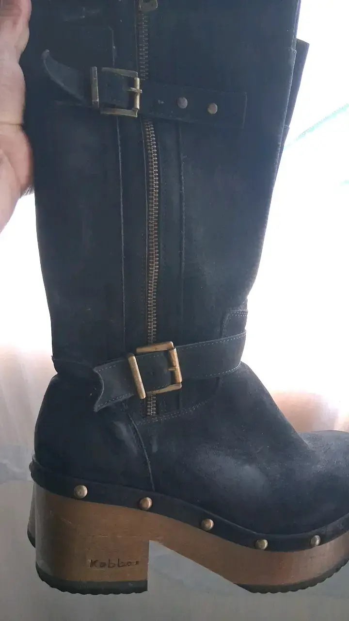 Botines de cuero negro con plataforma Kolbe - 5