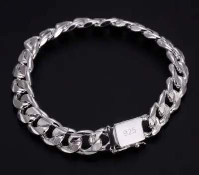 Pulsera de plata 925 estilo cubano - miniatura 1