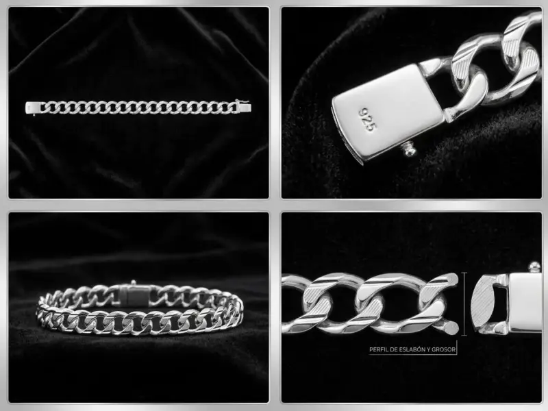 Pulsera de plata 925 estilo cubano - 3