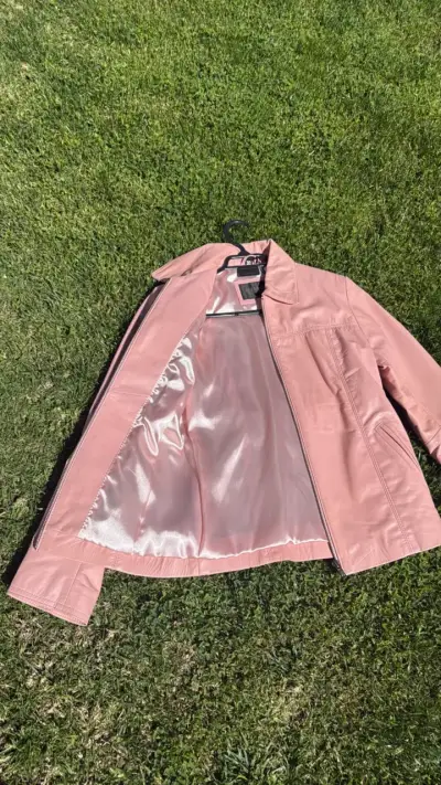 Chaqueta de cuero rosa para mujer Reza Duro - miniatura 2