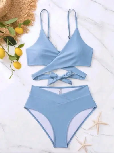 Bikini de dos piezas con diseño cruzado XL - miniatura 1