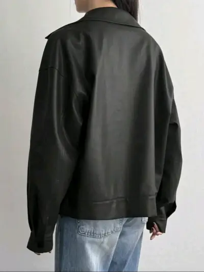 Chaqueta negra oversize para mujer - miniatura 2