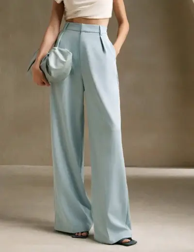 Pantalones sastreros celestes talla XL - miniatura 1