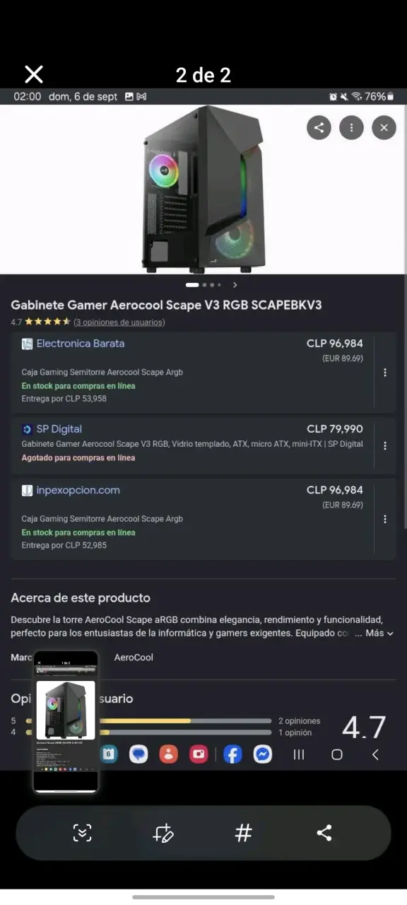 Gabinete Aerocool Scape ARGB ATX Negro - 2