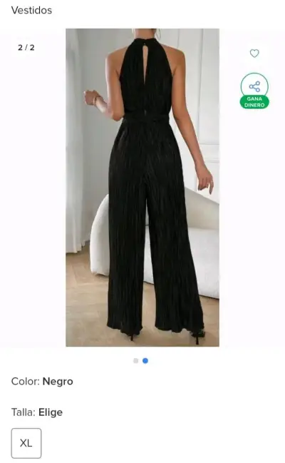 Vestido y enterito largo negro elegante talla XL - miniatura 2
