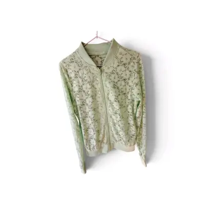 Poleron de encaje verde claro para mujer - miniatura 1