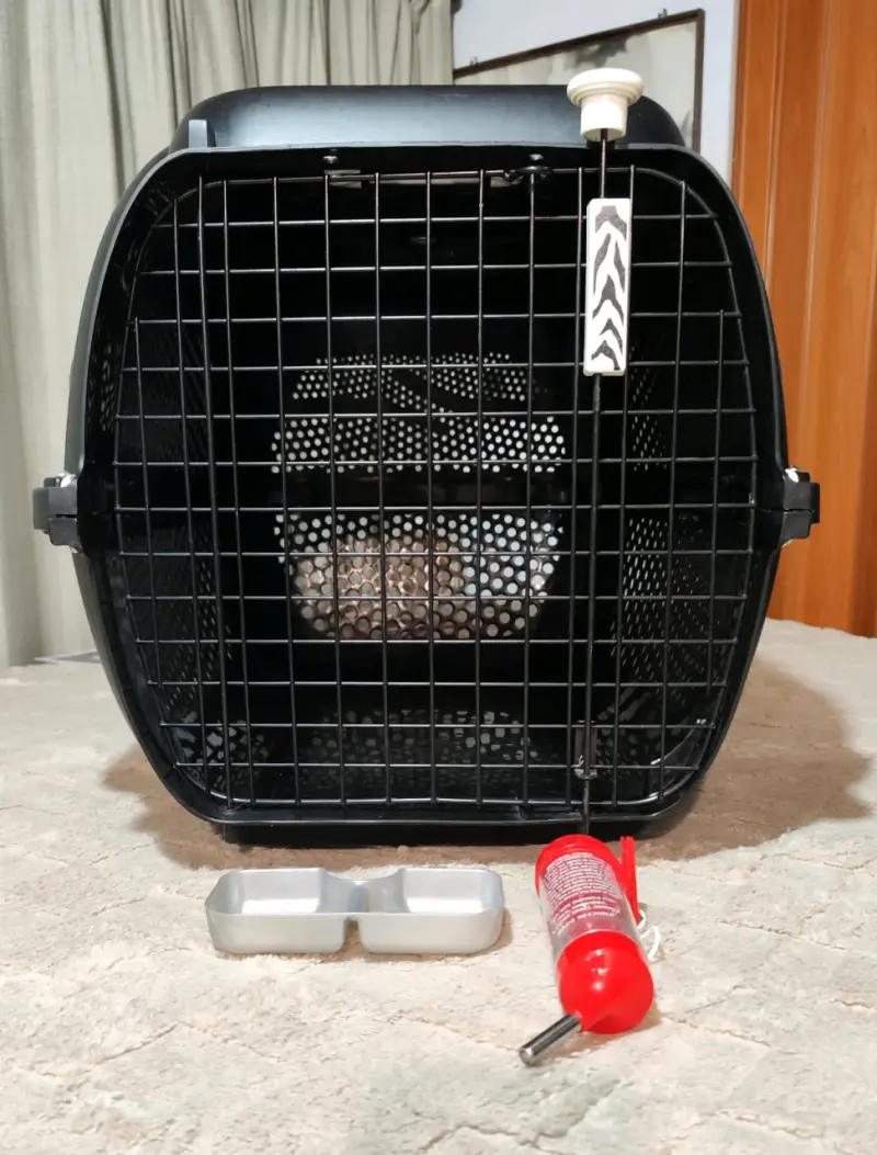 Transportadora de mascotas blanca y negra - 4