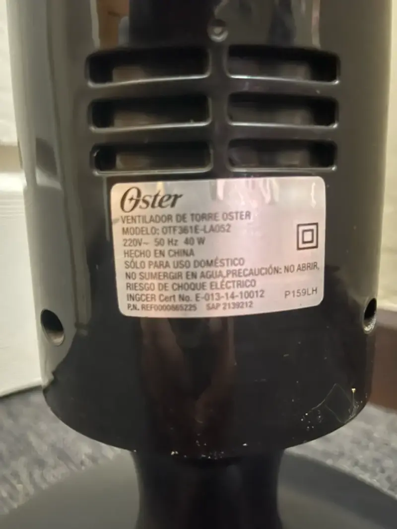 Ventilador de torre Oster negro con control de tiempo - 5