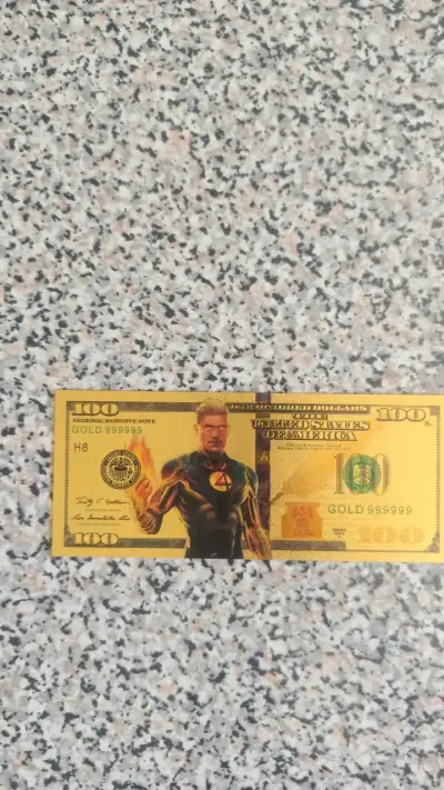 Billete de colección dorado con superhéroe - miniatura 1