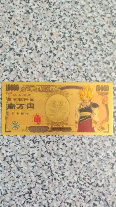Billete coleccionable de anime dorado - miniatura 1