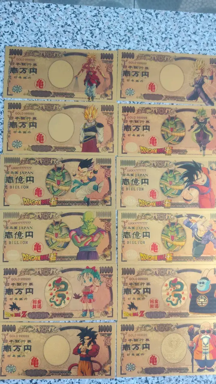 Billete coleccionable de anime dorado - 2