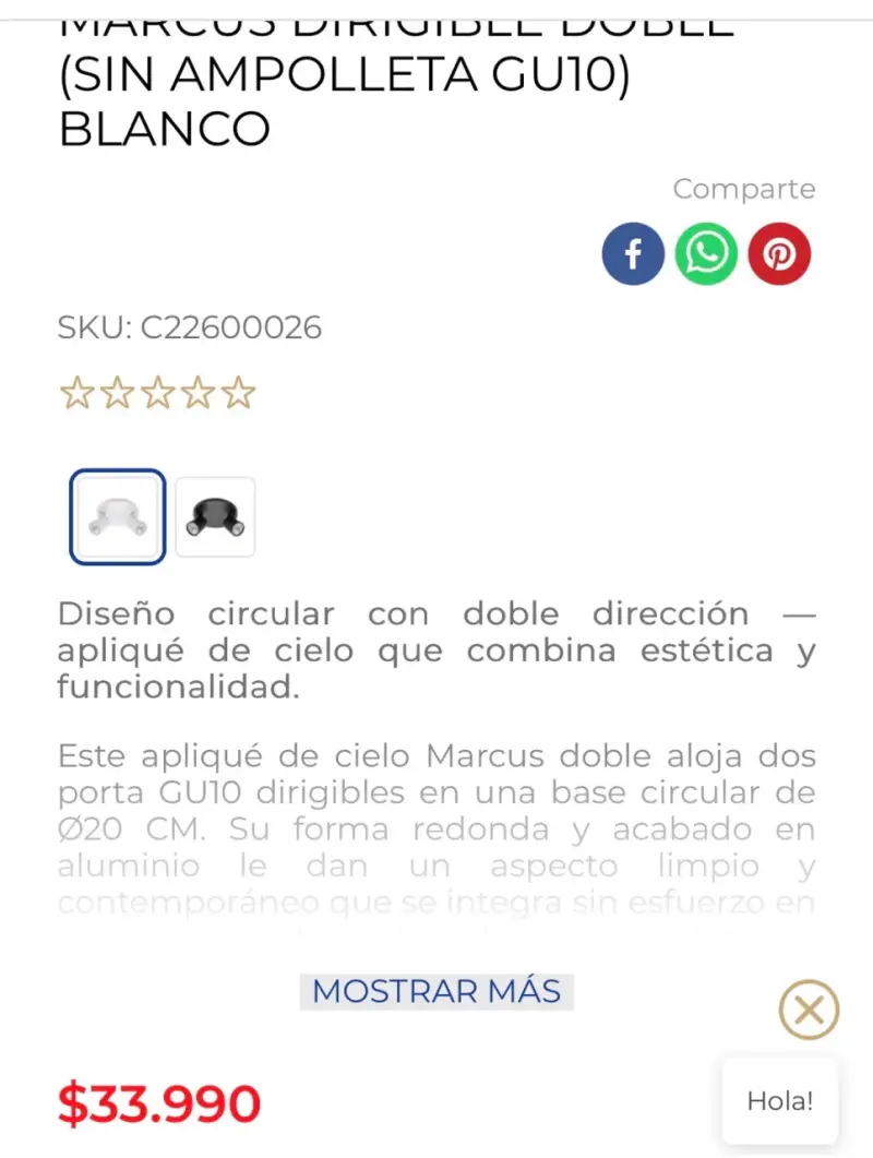 Aplique de Techo LED Studio Marcus Blanco - 2
