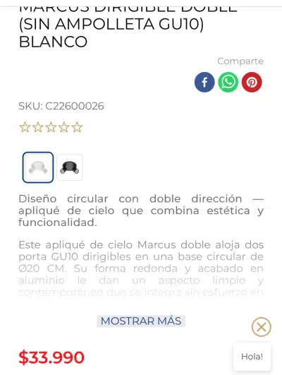 Aplique de Techo LED Studio Marcus Blanco - miniatura 2