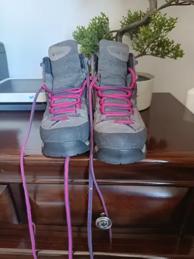 Botas de montaña para mujer con cordones rosas - miniatura 4