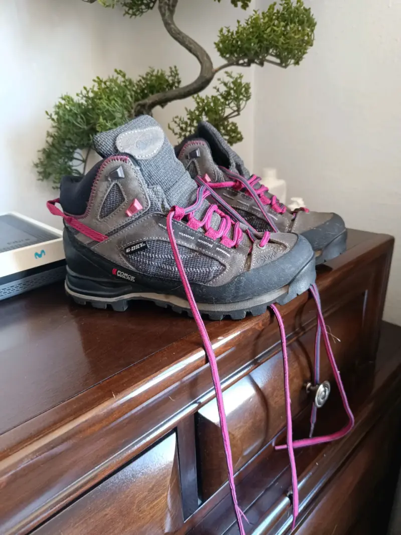 Botas de montaña para mujer con cordones rosas - 5