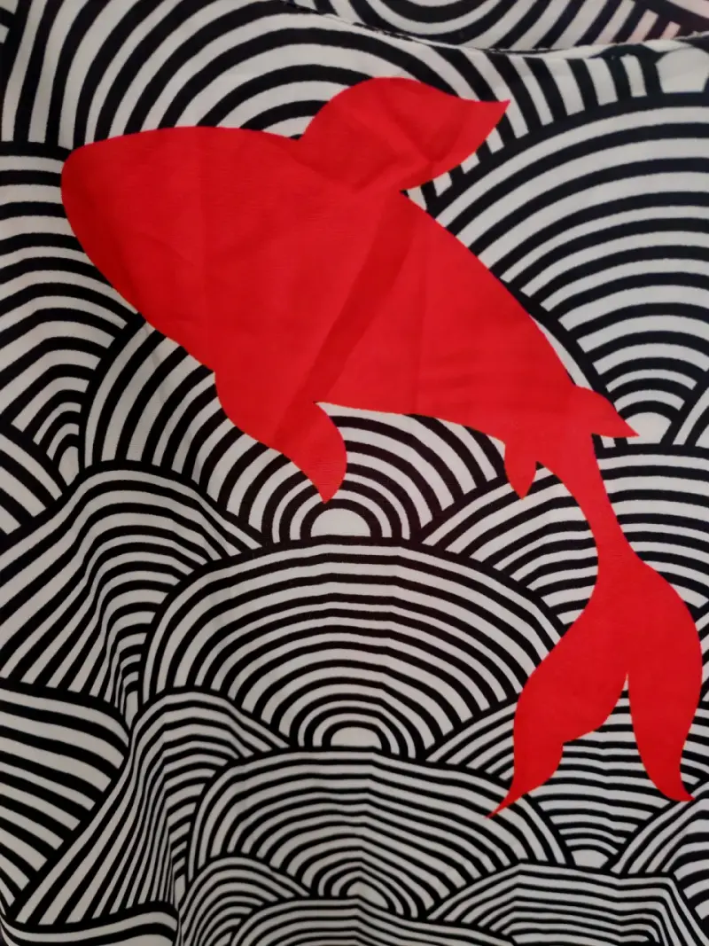 Vestido midi pez koi rojo - 3