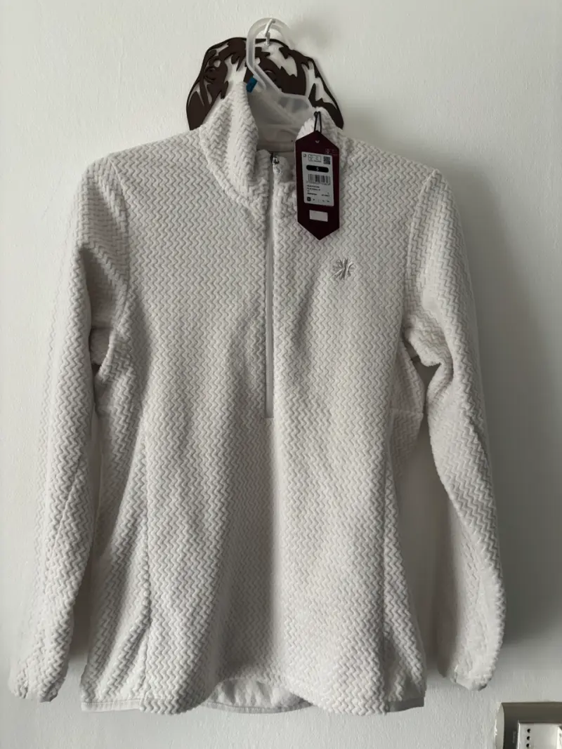 Polar blanco para mujer con cierre