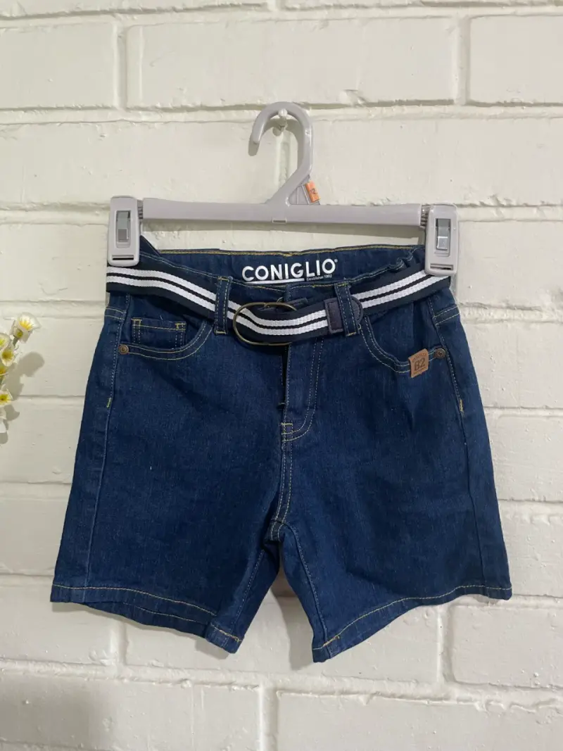 Shorts de mezclilla para niños Coniglio con cinturón - 1