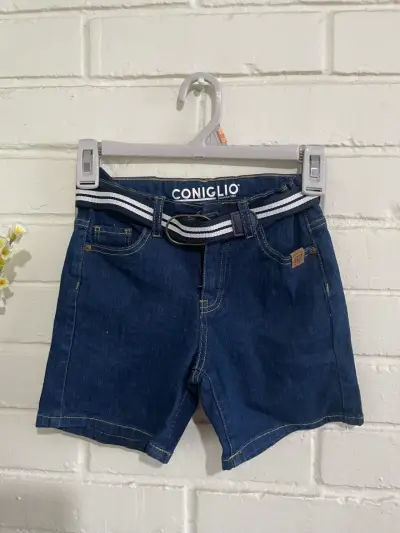 Shorts de mezclilla para niños Coniglio con cinturón - miniatura 1