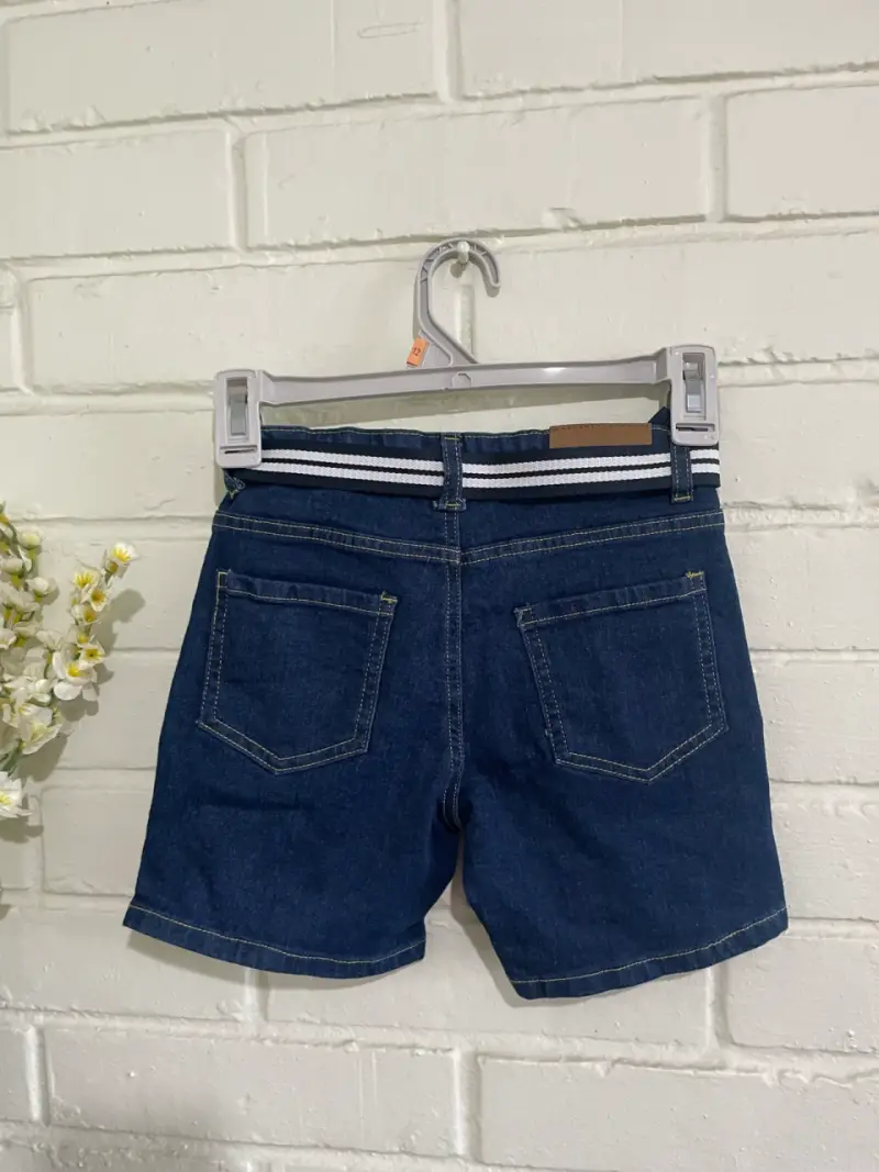 Shorts de mezclilla para niños Coniglio con cinturón - 2