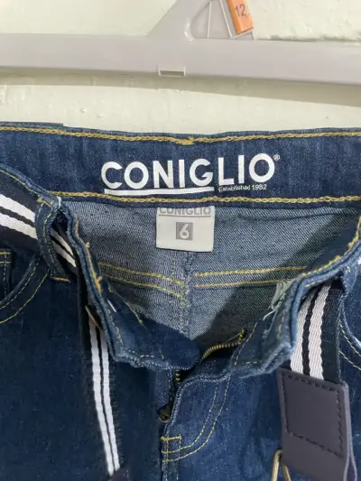 Shorts de mezclilla para niños Coniglio con cinturón - miniatura 3