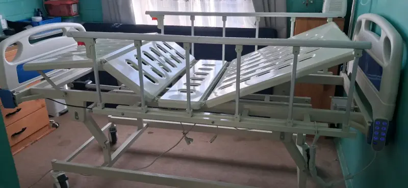 Cama clínica ajustable con barandas - 1